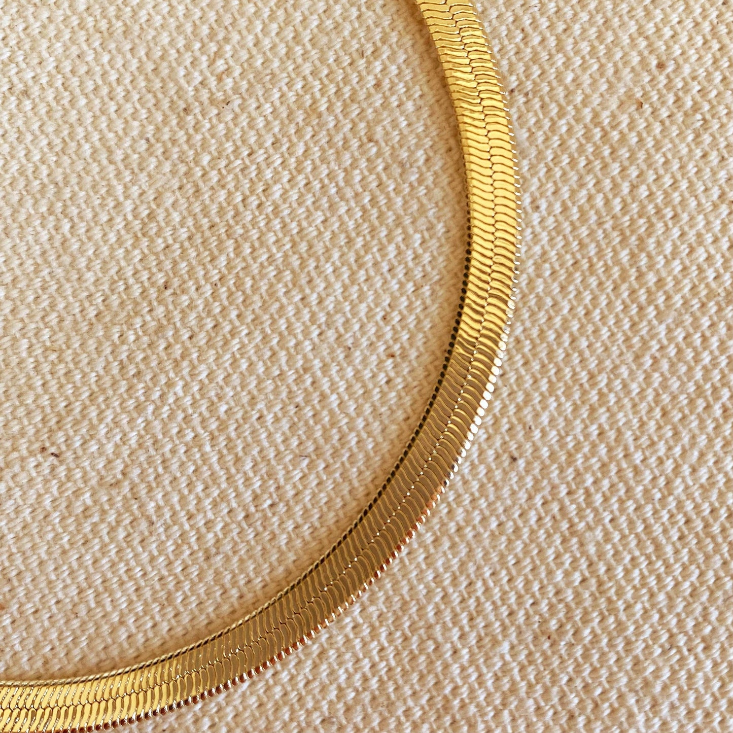 Herringbone Bracelet 18K Gold Filled 4 MM