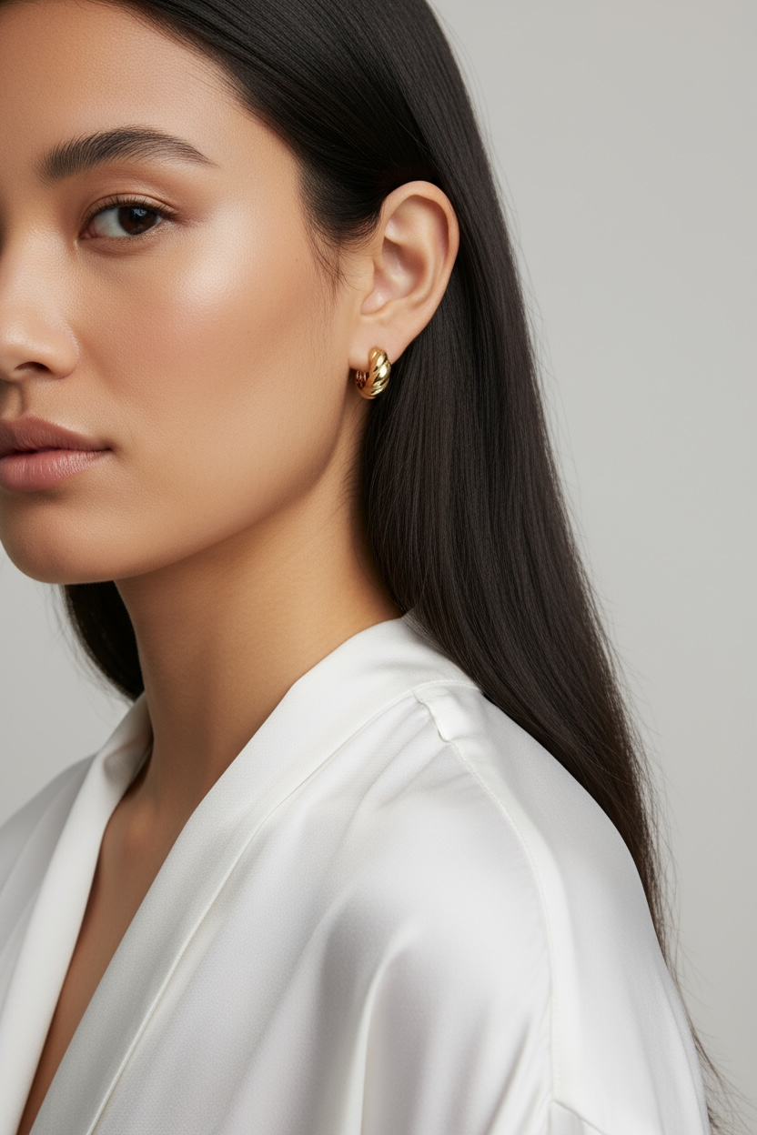 Classic Croissant Clicker Hoop Earrings