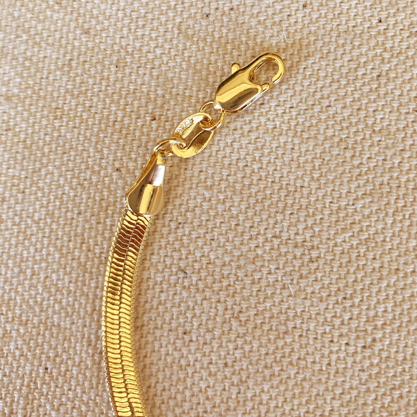 Herringbone Bracelet 18K Gold Filled 4 MM
