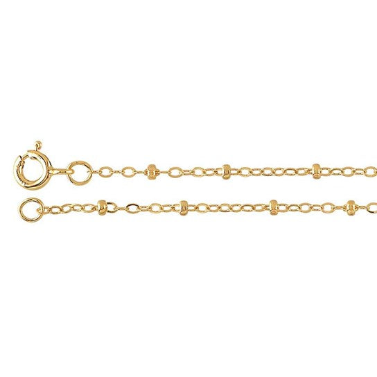 14 karat yellow gold filled satellite bead chain