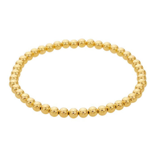 2.5 millimeter beaded 14 karat yellow gold filled stretchy bracelet 6.5 inches
