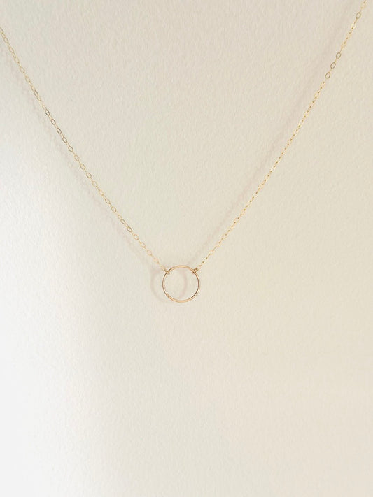 14 karat yellow gold filled circle pendant anti-tarnish hypoallergenic