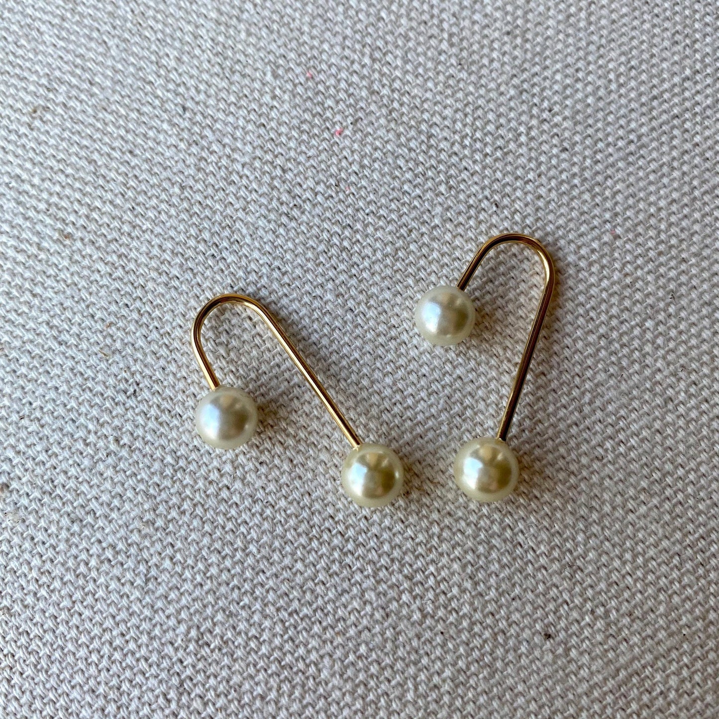 18 karat gold filled screw back pearl drop earrings anti-tarnish hypoallergenic