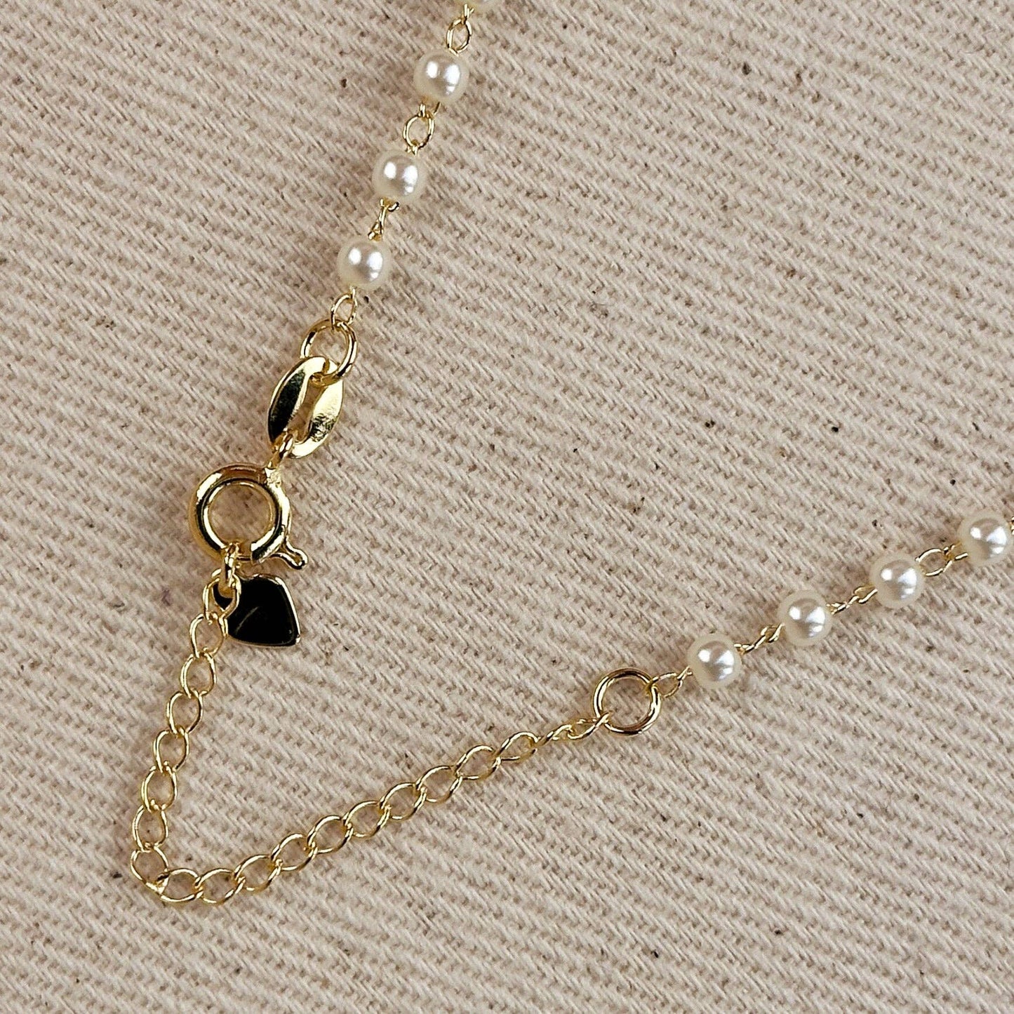 Pearl Choker Necklace 18K Gold Filled 3mm