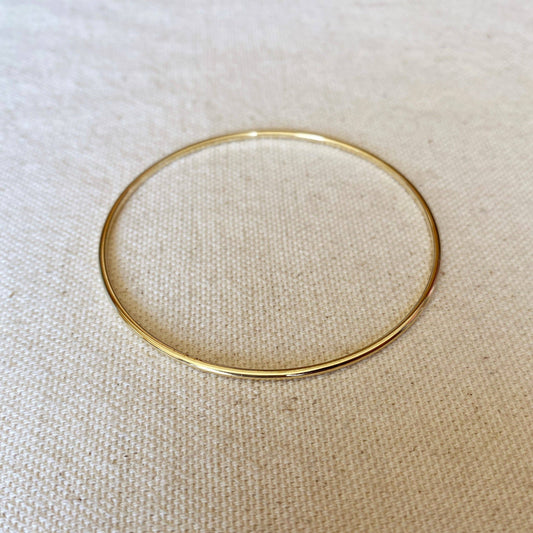 18k Gold Filled Bangle Bracelet: 60 mm