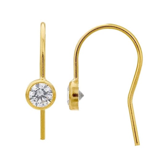 14K Gold-Filled Bezel-Set CZ Drop Earrings