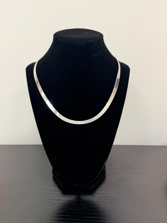 Herringbone Wide Sterling Silver 5.4mm Chain Necklace