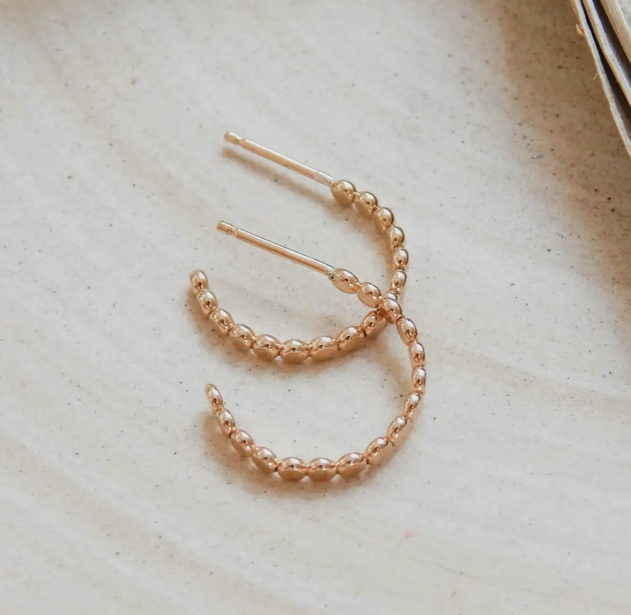 Pebble Hoop Post Earring
