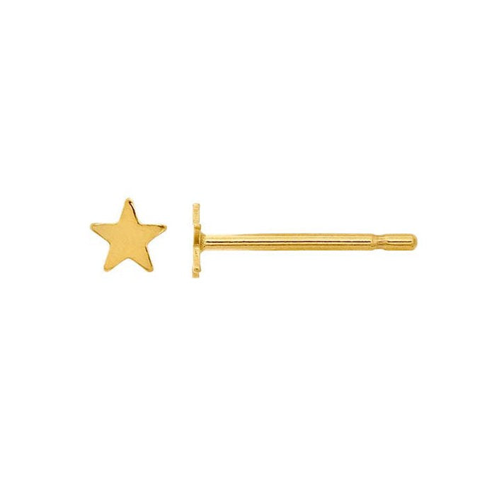 Tiny star stud earrings in gold filled