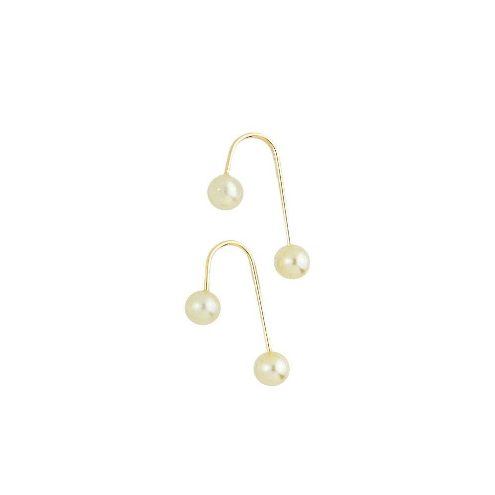 18 karat gold filled screw back pearl drop earrings anti-tarnish hypoallergenic