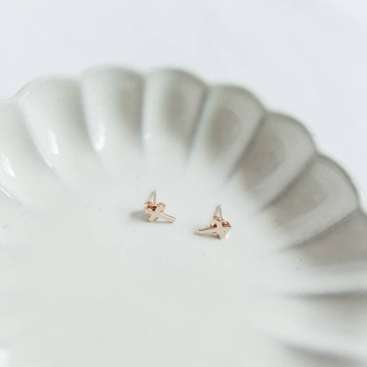 Cross Stud Earrings | 14k Gold Fill