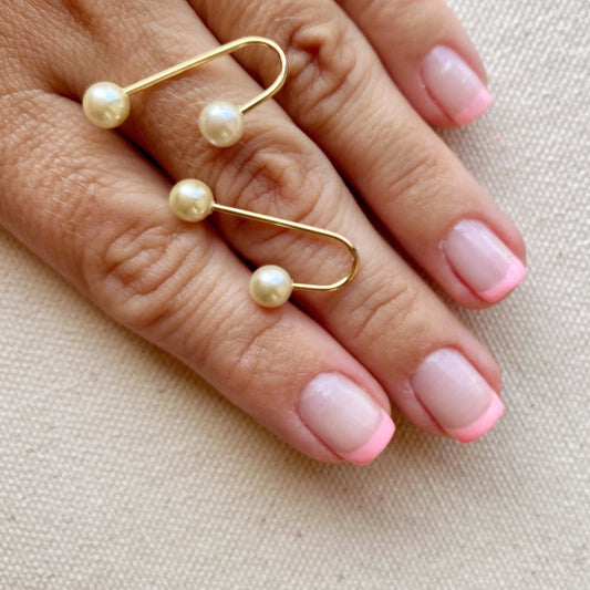 18 karat gold filled screw back pearl drop earrings anti-tarnish hypoallergenic