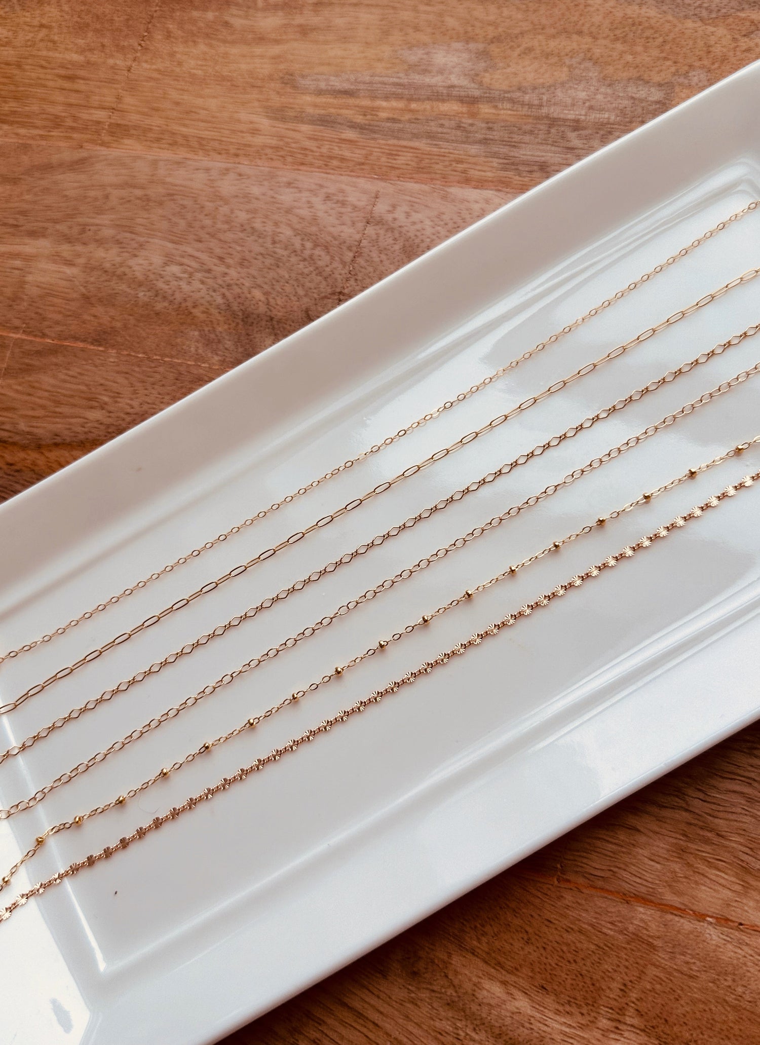 14 gold and sterling silver forever jewelry chains