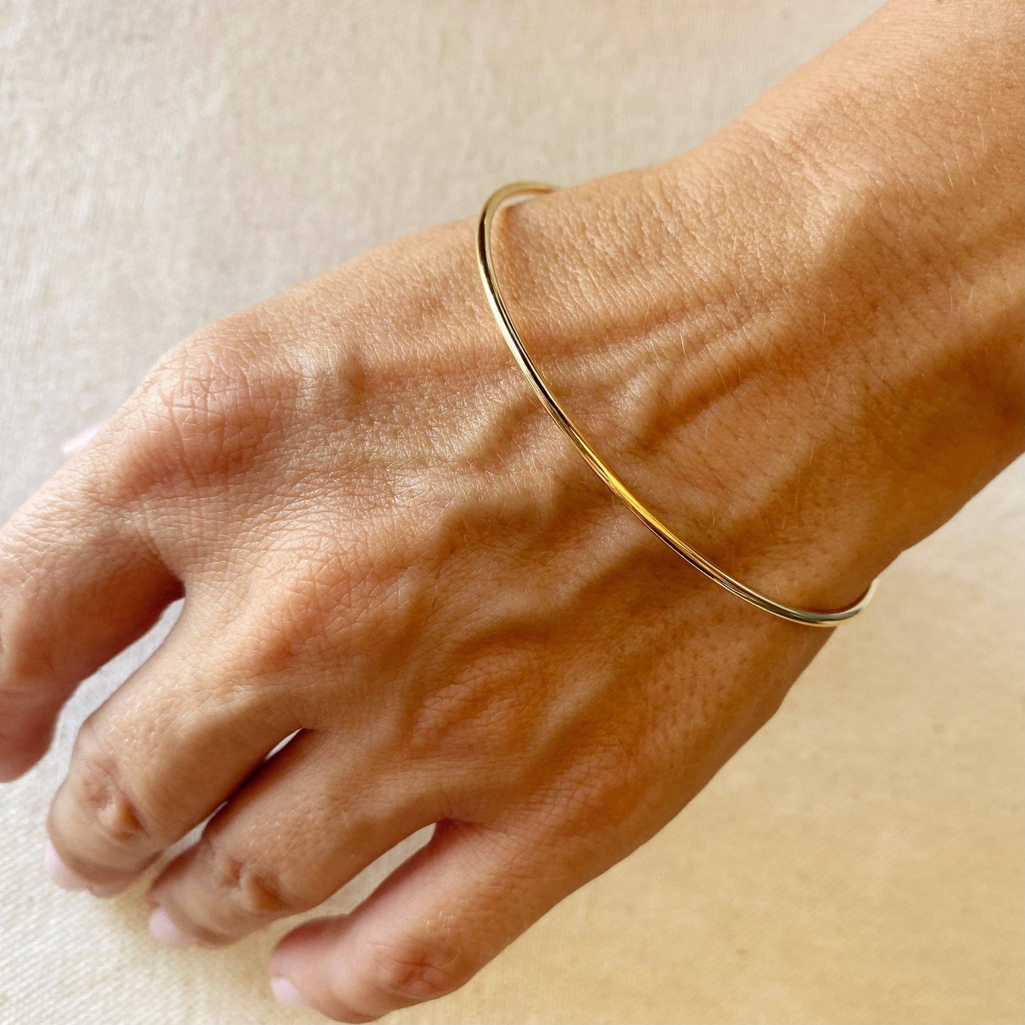 18k Gold Filled Bangle Bracelet: 60 mm