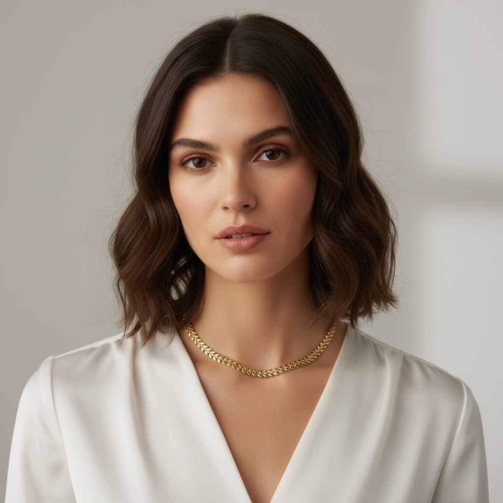 Leaf Choker Necklace – 18K Gold Filled