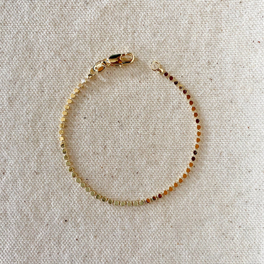 18k gold filled pebble bracelet close up