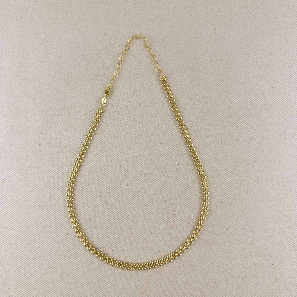 Leaf Choker Necklace – 18K Gold Filled