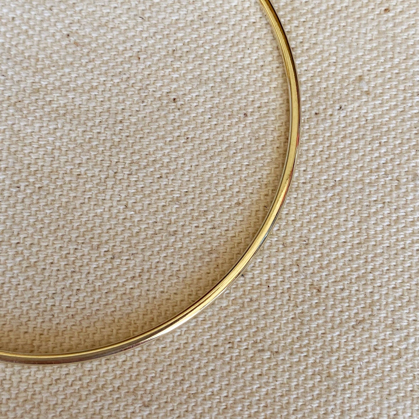 18k Gold Filled Bangle Bracelet: 60 mm