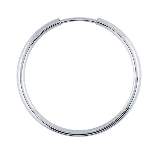 Endless hoop earrings in sterling silver 21 mm diameter