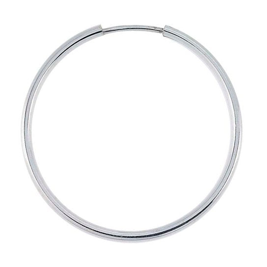 Endless hoop earrings in sterling silver, 25mm diameter