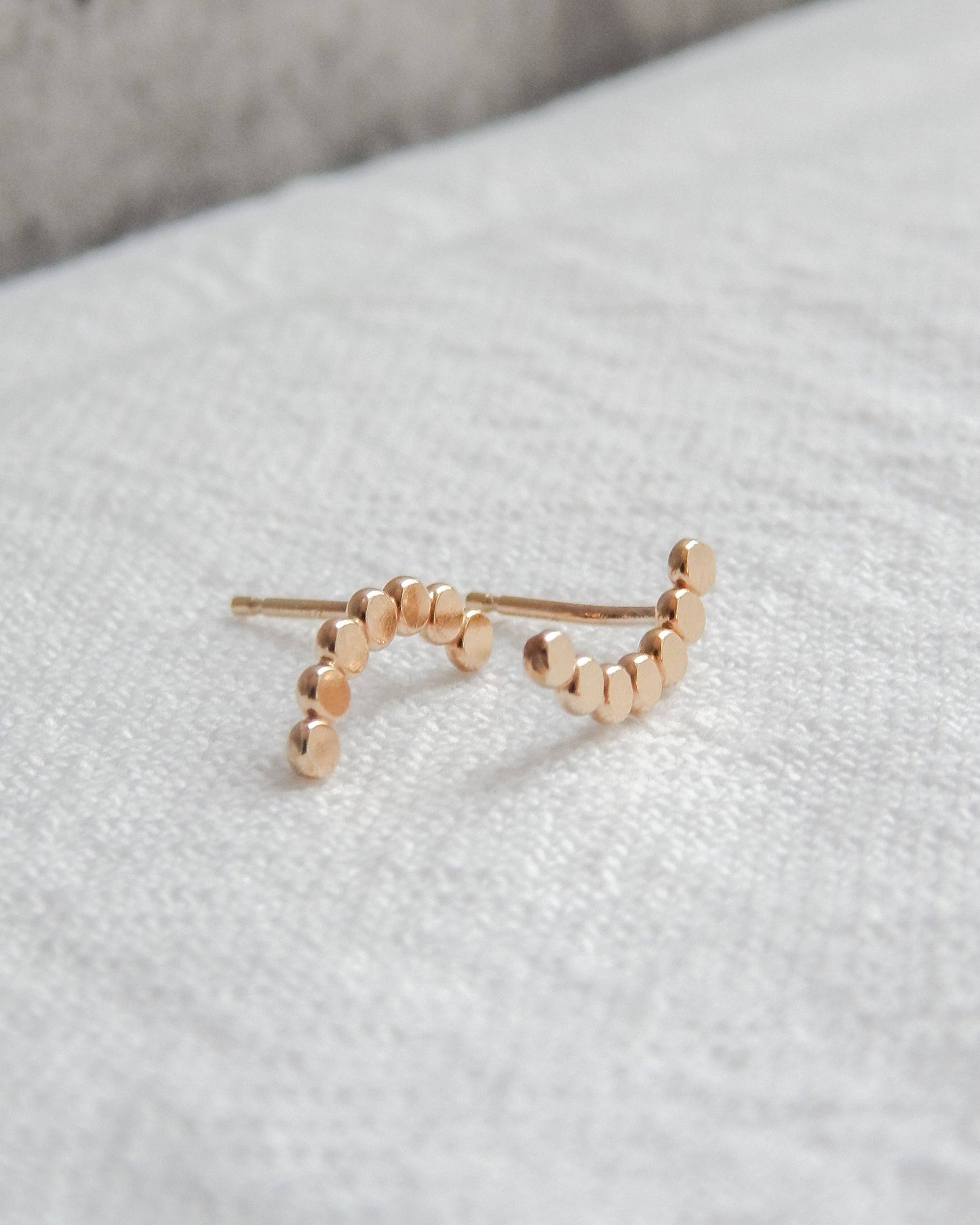 Pebble Arc Stud Earrings - 14k Gold Fill