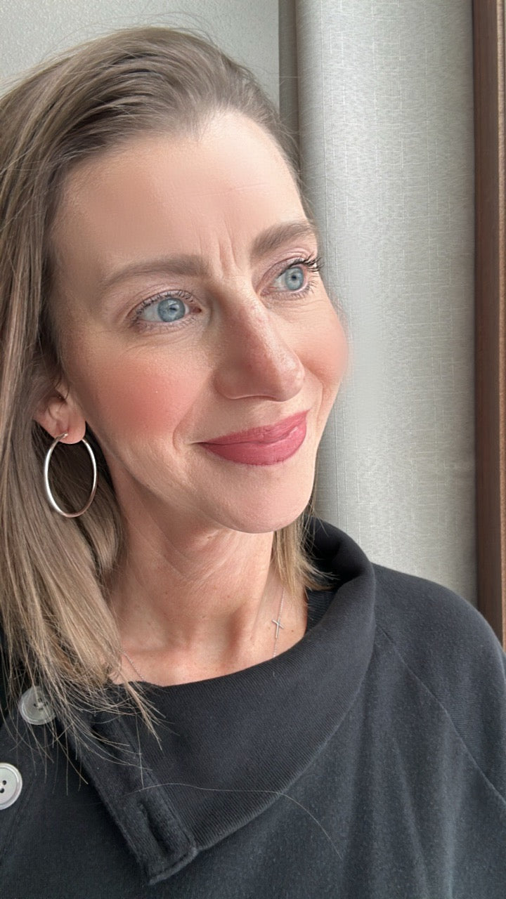 35mm diameter hoop earring with simple latch in sterling silver anti-tarnish hypoallergenic 