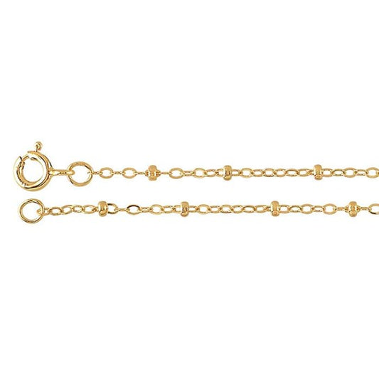 14 karat yellow gold filled satellite bead chain