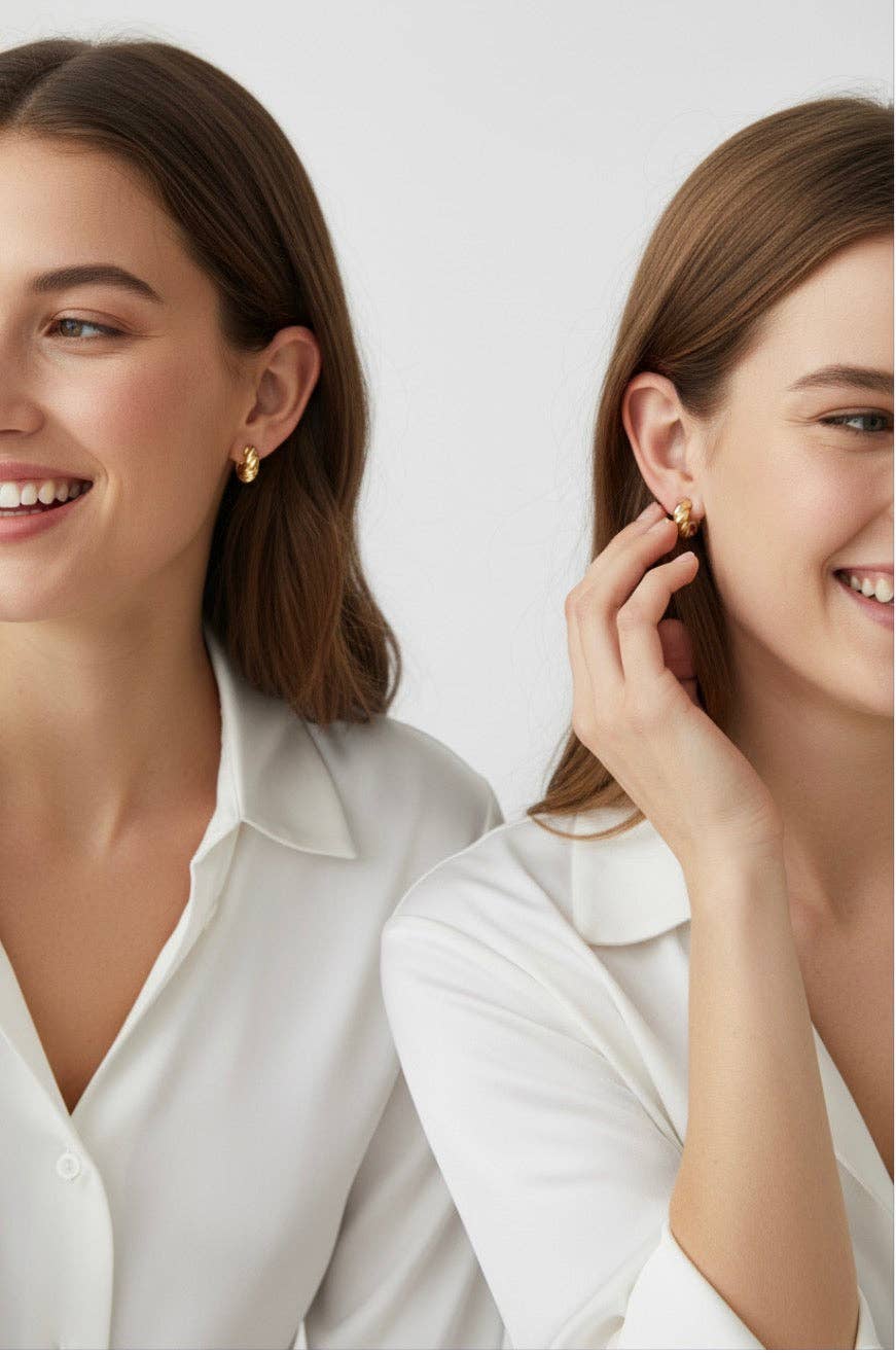 Classic Croissant Clicker Hoop Earrings