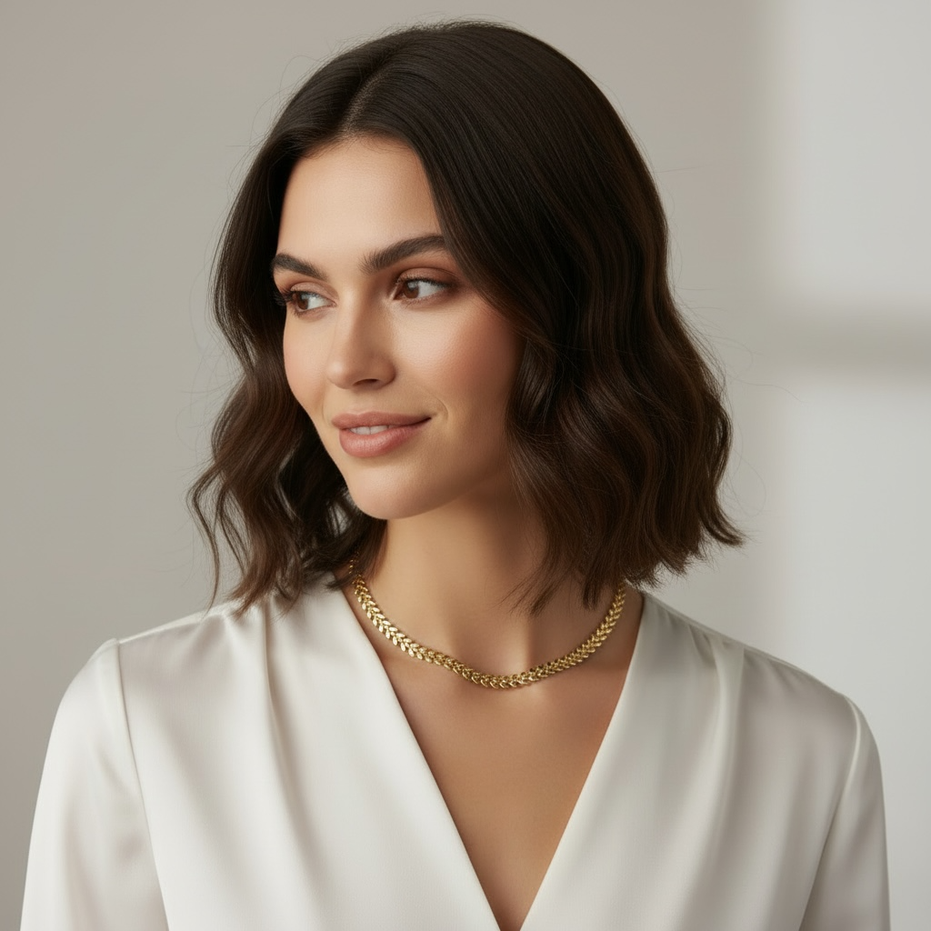 Leaf Choker Necklace – 18K Gold Filled