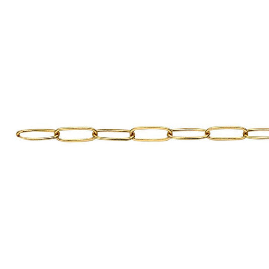 Paperclip 14k gold filled chain elongated link