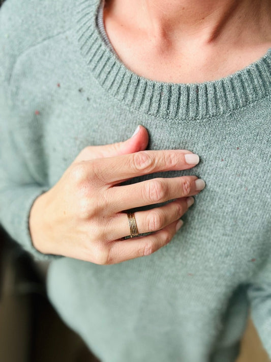 Sparkle ring with subtle facets in gold