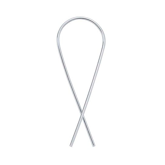 Sterling silver, hypoallergenic ear ribbon earrings closeup