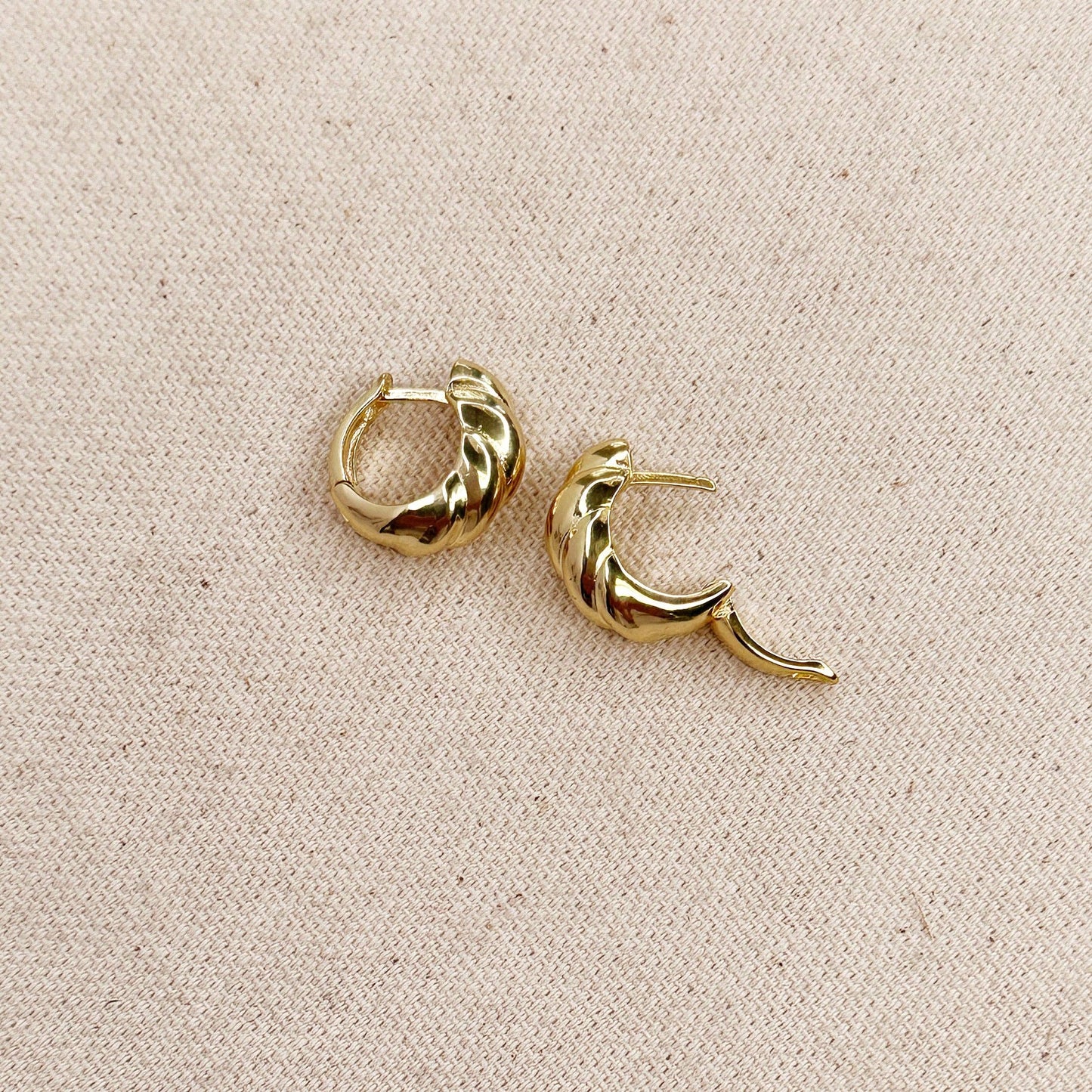 Classic Croissant Clicker Hoop Earrings