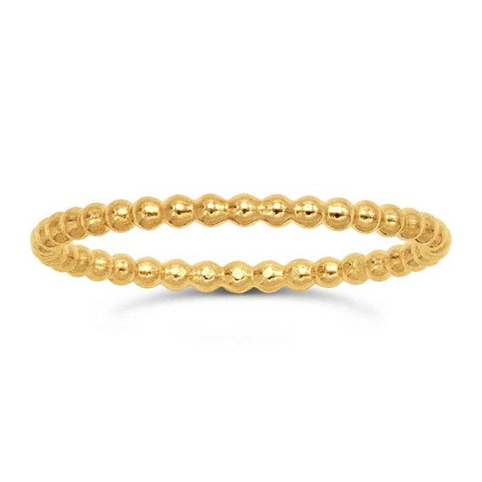 Beaded gold filled stacking wire band gold filled hypoallergenic anti-tarnish 