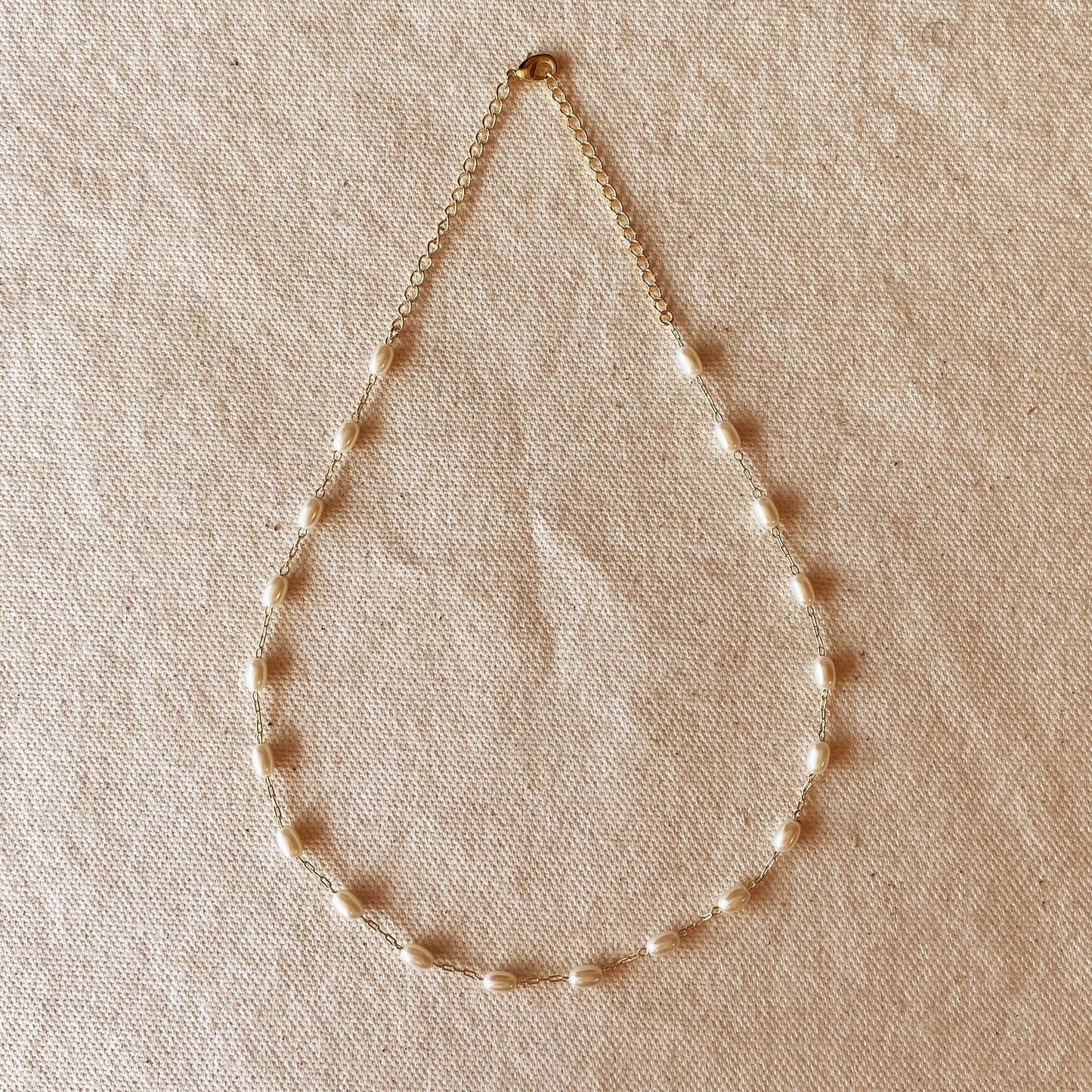 delicate oval pearl pendant necklace on gold filled chain elegant jewelry