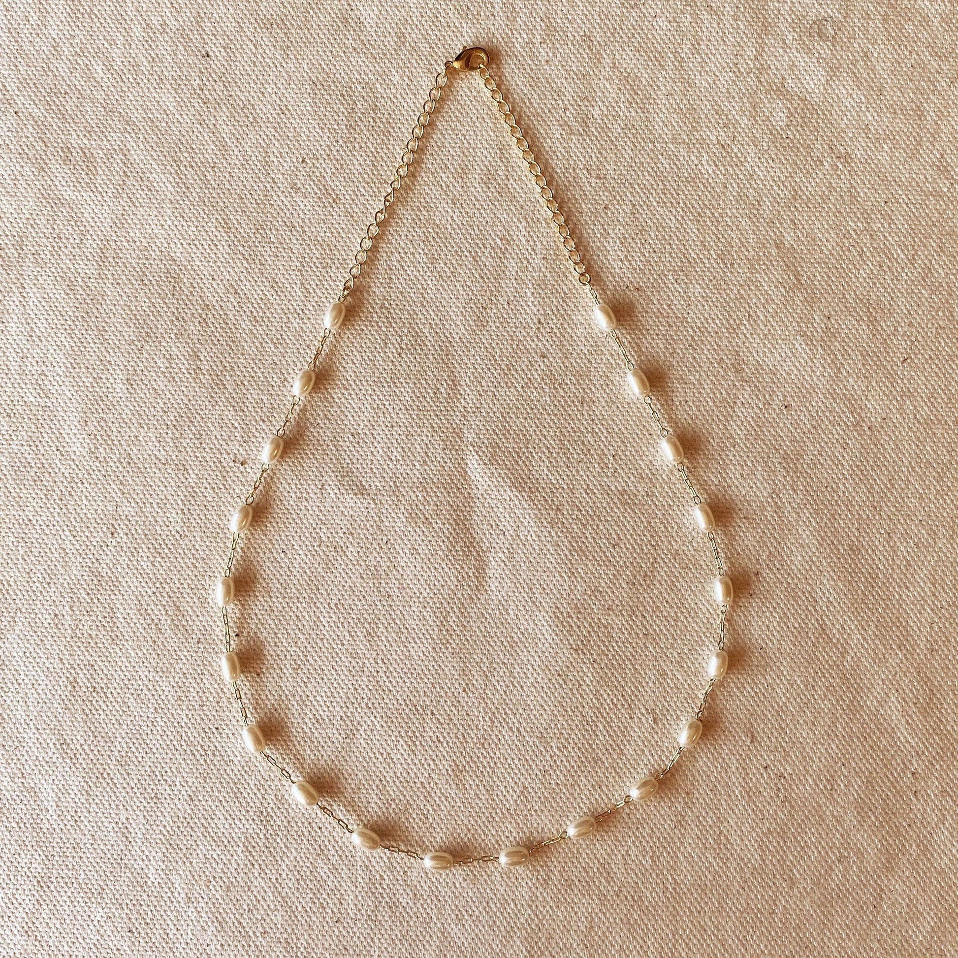 delicate oval pearl pendant necklace on gold filled chain elegant jewelry
