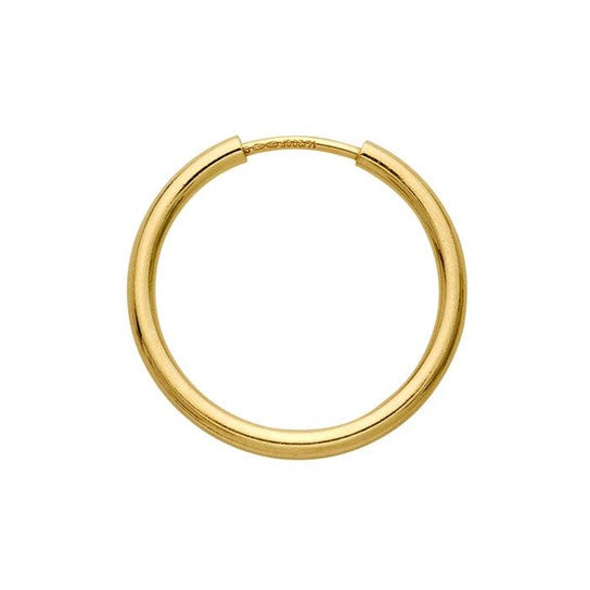 16mm endless hoop earrings in gold