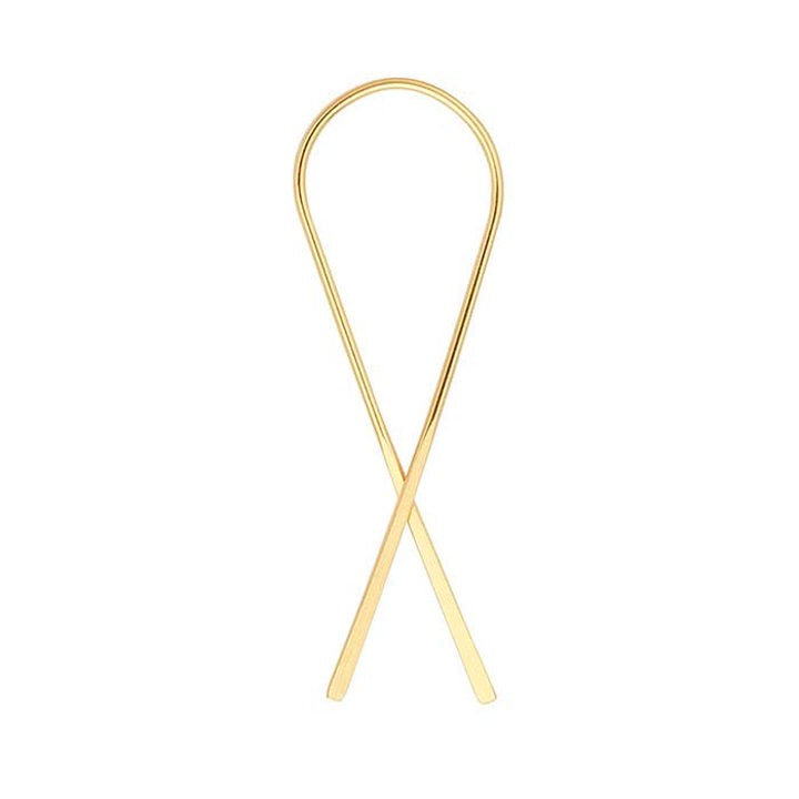 ear ribbon minimalist earrings in gold tone