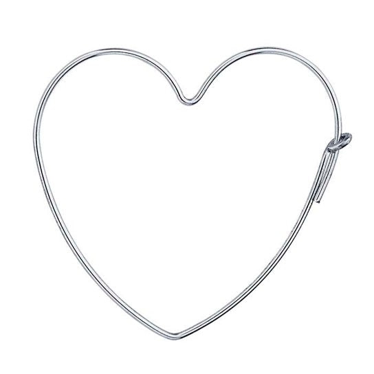 Heart shaped hoop earrings in sterling silver