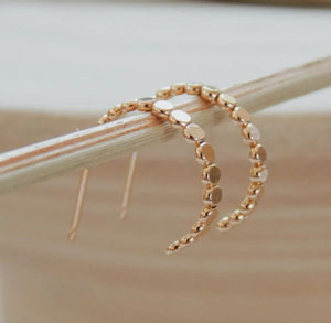 Pebble earrings available in 14k gold or sterling silver. Hypoallergenic and nickel free.