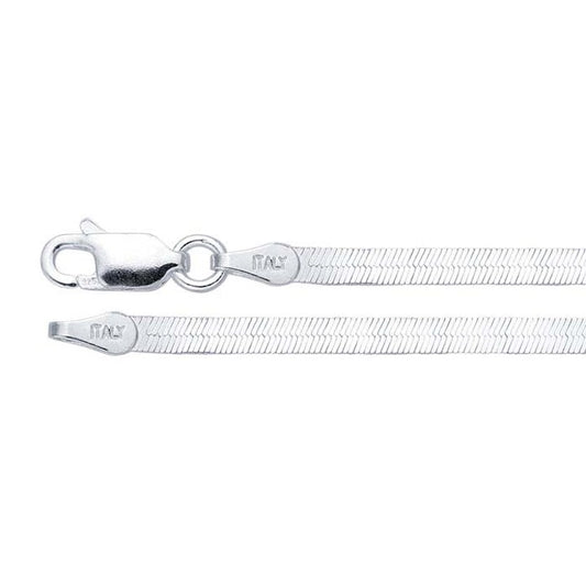 sterling silver herringbone chain necklace 18 inch flat chain