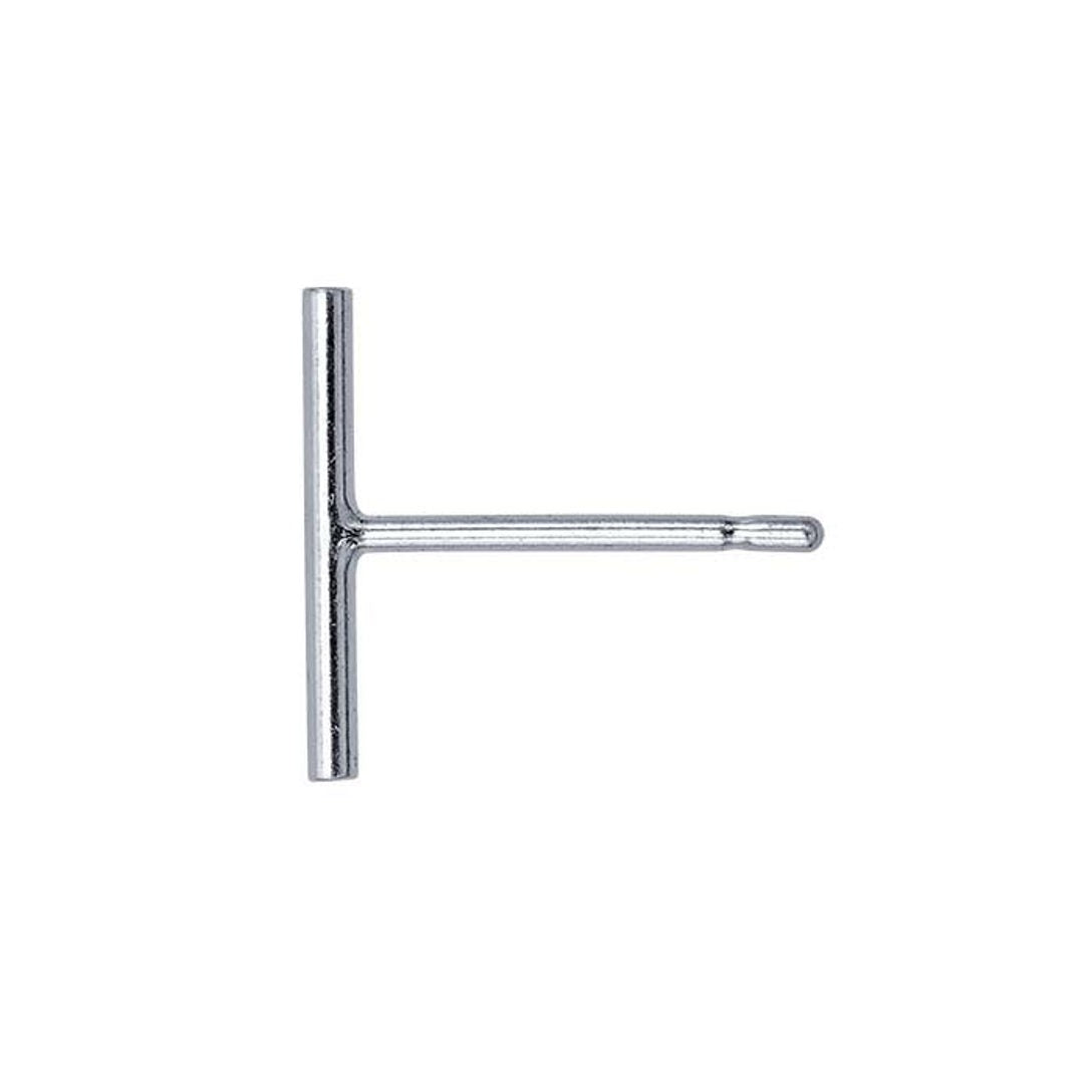 Sterling silver tiny bar stud earrings close up