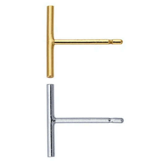 Tiny bar stud polished earrings in gold-filled or sterling silver